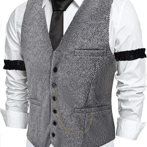 Halloween 1920s Mens Costume Peaky Blinders Roaring 20s Gangster Mobster Outfit
